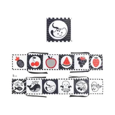 Imagem de Livro Sensorial De Pano Preto E Branco Para Bebês, Brinquedo De Berço 