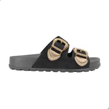 Imagem de Tamanco Feminino Moleca Preto 5436.441, Pt, Camurca flex preto, 36