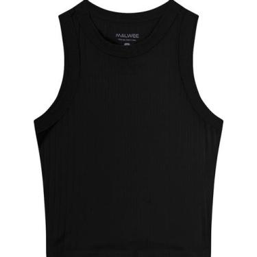 Imagem de Regata Long Cropped Malwee 1000113554 Feminina Canelada Viscose T. P/X