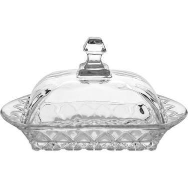 Imagem de Manteigueira Home&Co 9x17x17cm Vidro Transparente para Mesa Posta Jant