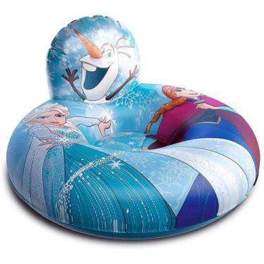 Imagem de Boia Poltrona Inflável Frozen Infantil  70cm Encosto De Cabeça Olaf -