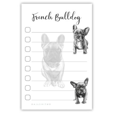 Imagem de Bloco de notas pegajoso para cachorros buldogue francês - notas adesivas para cães, material de escritório escolar para mãe francesa | Presentes de buldogue francês para amantes de francês | 10 x 15