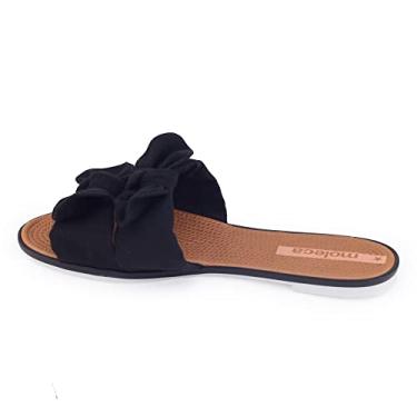 Imagem de Sandália Moleca Rasteira Feminino, Preto, 35