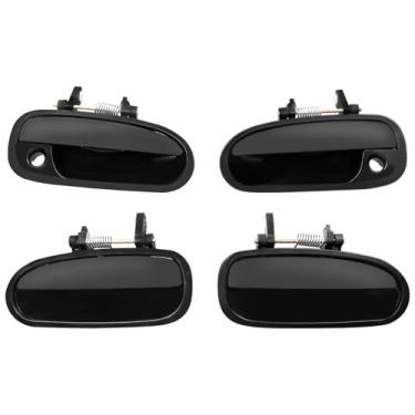 Imagem de Gledewen 4 peças de maçaneta externa dianteira traseira do lado do motorista, alça externa esquerda direita do passageiro, compatível com Honda Civic 1996-2000, substitui # 72180S00004 72140S04003