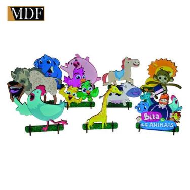 Imagem de Totens de Mesa Mundinho Bito Animal Kit com 11 Displays Aniversário Md