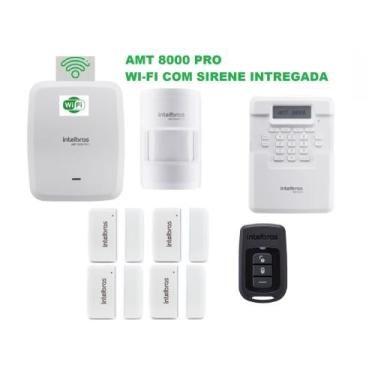 Imagem de Kit Alarme Potente Intelbras Amt 8000 Central Sem Fio E Wifi