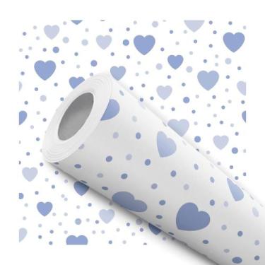 Imagem de Papel De Parede Adesivo Lavável Coração Branco Lilás Roxo 12m - Signma