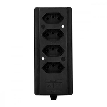Imagem de Tomada Barra Intern.Quadrupla 2Polos+T 20A Preto - INTERNEED, Preto