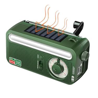 Imagem de Rádio Portátil AM FM | Rádio AM/FM Impermeável para Emergências | Lanterna LED Recarregável Solar com Lâmpada de Leitura e Alarme SOS para, Homens e Mulheres