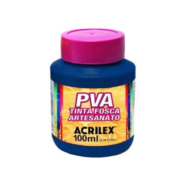 Imagem de Tinta PVA Fosca para Artesanato Acrilex 100 ml Azul Seco - 824