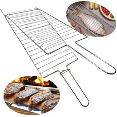 Imagem de Grelha Dupla Abauladapara Assar Peixe, frango churrasco