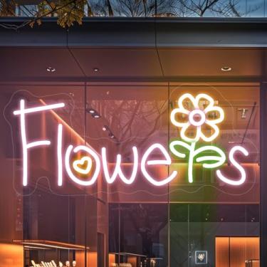 Imagem de Placa de neon de flores, placa de LED para loja de flores, neon flexível de LED para janelas, placa de loja de grande inauguração de salões de beleza