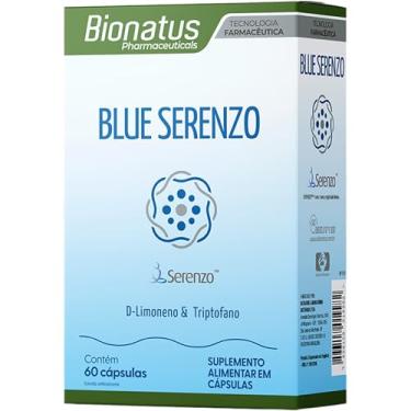 Imagem de Bionatus, Blue Serenzo, Suplemento alimentar, D- Limoneno 100mg + Triptofano 50mg, 60 cápsulas • 30 doses, Azul