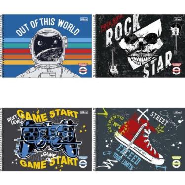 Imagem de Caderno Desenho UNIV Capa Dura Espiral Pepper 80 Folhas PCT com 04 - T