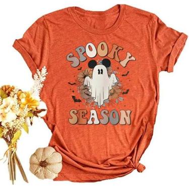 Imagem de Camiseta SurbePo Halloween Pumpkin feminina, laranja de outono, tamanh