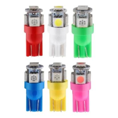 Imagem de Kit 20 Lampada T10 5 Led Branca Pingo Luz Misturar Cores