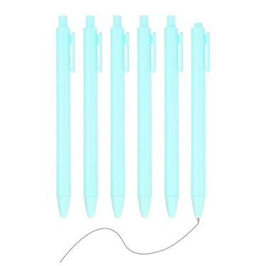 Imagem de PATIKIL Pacote com 6 canetas retráteis de 0,5 mm, canetas esferográficas retráteis, ponta fina, escrita suave, fofa, para escritório, casa, caderno, diário, azul claro