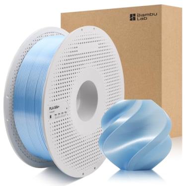Imagem de 3DTOOLS Bambu 1,75 mm PLA seda + filamento brilhante como cromo, suave como seda de alta velocidade e fácil impressão ecológica com RFID para Bambu Lab A1, A1MINI, X1, P1 AMS 1KG +/- 0,03 mm (azul