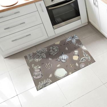 Imagem de Tapete De Cozinha Pvc Estampado Temperos 40x60cm - Uzoo Tapete Cozinha Pvc Estampado 40x60cm Temperos Ktpr03