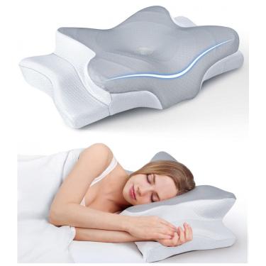 Imagem de Travesseiro Ortopédico Cervical Ergonôimico, Tamanho Queen com Espuma de Memória, Cozyplayer, Cinza Escuro