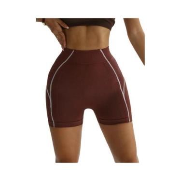 Imagem de Shorts De Yoga Femininos De Cintura Alta, Secagem Rápida E Respiráveis