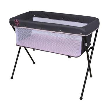 Imagem de Berço de Bebê Portátil Co Leito Bari rosa Premium Com Mosquiteiro e Co