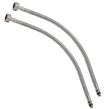 Imagem de Engate Rabicho Par Monocomando Misturador 80cm Grande Flexível Mangueira Comprido Torneira Água Quente Fria Par Banheiro Cozinha