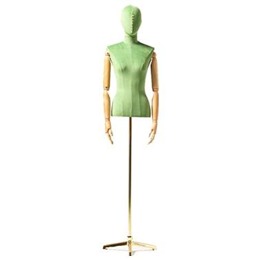 Imagem de Female Mannequin Torso Vestido forma feminina busto manequim torso, modelo feminino com testa e braço, Altezza regolabile/seta/treppiede (Color : Green - 1)