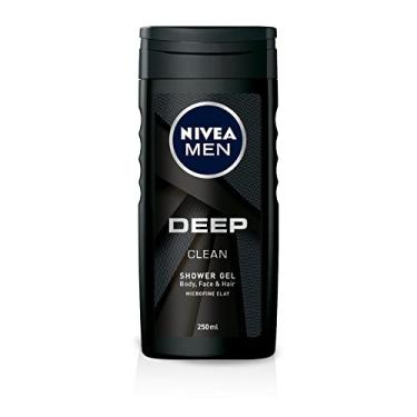 Imagem de NIVEA MEN Shower Gel Deep 3 em 1 250ml - Limpeza completa, higieniza o corpo, rosto e cabelo, fragrância refrescante, sensação de limpeza profunda, textura em gel