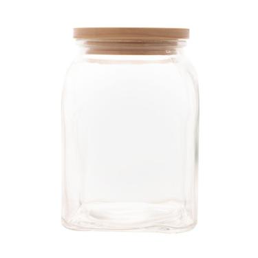 Imagem de Porta Mantimento de Vidro com Tampa de Bambu 1L - Lyor