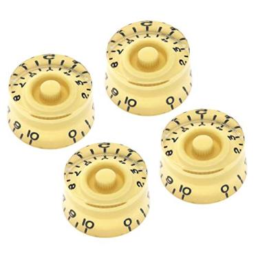 Imagem de Vintage Forge Botões de velocidade creme compatíveis com guitarra elétrica Gibson Les Paul SG (conjunto de 4) serve para 24 potes de eixo dividido com estrias finas dos EUA (imperial) RS24US-CRM4