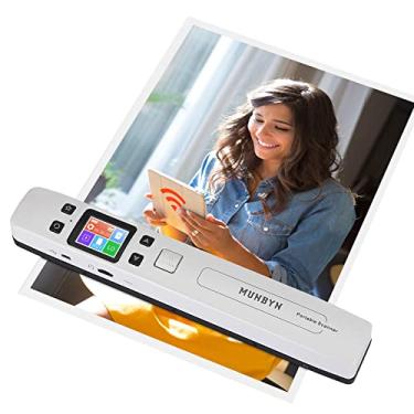 Imagem de MUNBYN Scanner portátil, scanner de fotos para documentos, imagens, textos a 1050 DPI, digitalização plana, inclui cartão SD de 16 GB, carrega imagens para o computador via USB ou Wi-Fi embutido, sem