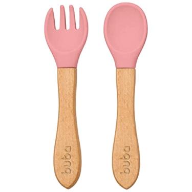Imagem de Buba Kit Talheres Silicone E Bambu - Rosa