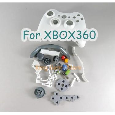 Imagem de 1 set/lote branco preto substituição para xbox 360 controlador com fio completo habitação escudo