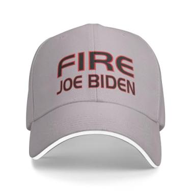 Imagem de Boné de beisebol Donald J Trump Fire Joe Biden 2024 Original Truckers ajustável para homens/mulheres boné de caminhoneiro cinza, Cinza, G