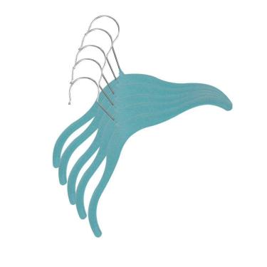 Imagem de Kit Cabide Veludo Vizapi Infantil Bebê Velvet com 5 27x19cm Camisa Azul Bebe