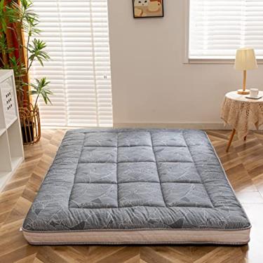 Imagem de YOSHOOT Colchão de futon extra grosso, colchão de enrolar japonês acolchoado, almofada de dormir, shikibuton portátil para acampamento, cobertura de cama, espreguiçadeira, cama de hóspedes para sofá