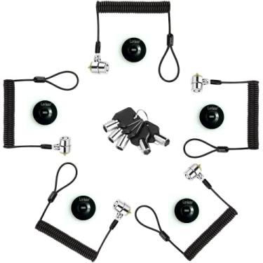 Imagem de LORADAR Trava retrátil de segurança para laptop, 3 teclas, 2,5 m, para monitores, laptops, MacBooks, tablets, iPad, Mac Mini, (pacote com 5 chaves iguais)