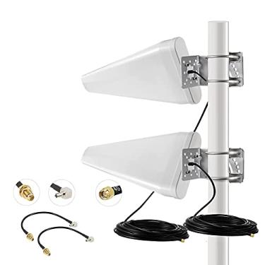Imagem de 11dBi Dual MIMO Wideband Directional Yagi Panel 3G 4G LTE 5G Antena celular de longo alcance com cabo de 10 metros para Netgear Nighthawk M1100 Verizon AT&T T-Mobile Sprint Cell Boosters, Eifagur