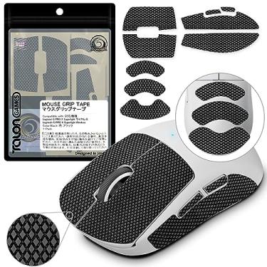 Imagem de TALONGAMES Fita antiderrapante para mouse compatível com Logitech G PRO X Superlight, mouse para jogos sem fio Superlight 2, absorção de suor de palma, preto