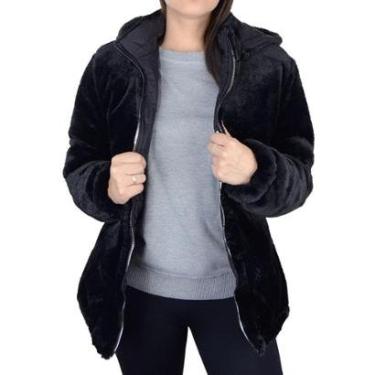 Imagem de Jaqueta Feminina Facinelli By Mooncity Parka Dupla Face Preta - 690099-Feminino