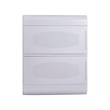 Imagem de Quadro Embutir Ouro Box 24 Módulos Din Porta Opaca Steck Branco 24 Módulos