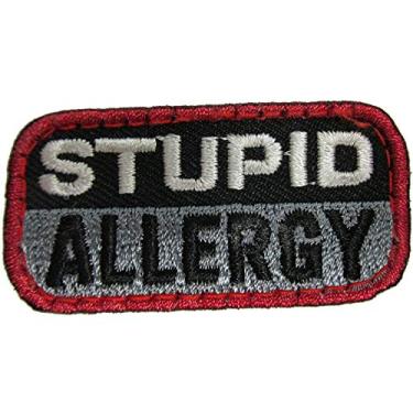Imagem de Morton Home Emblema militar com gancho e laço "Stupid Allergy" para jaquetas jeans chapéu boné (SWAT)