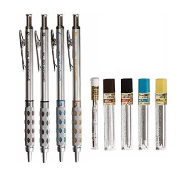 Imagem de Conjunto 4 Lapiseiras Pentel Graphgear 1000 em Blister 0.3mm 0.5mm 0.7mm 0.9mm