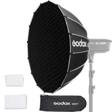 Imagem de Godox Softbox S65T + Grid Bowens Mount 25,6 pol/65 cm guarda-chuva de liberação rápida Softbox com suporte de grade Bowens - Controle preciso versátil portátil - ideal para fotografia de estúdio