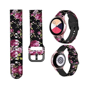 Imagem de Minggo Pulseira esportiva de silicone compatível com Samsung Galaxy Watch Active/Active2 de 40 mm/44 mm, compatível com Galaxy Watch de 42 mm/Gear S2 Classic/Gear Sport (rosa rosa)