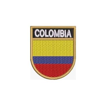 Imagem de BP0049E-011 Bandeira Colombia Patch Bordado 5,7×6,8cm (D) Matriz Para Bordar)