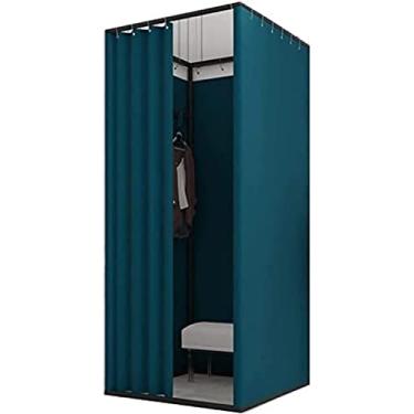 Imagem de Provador móvel de loja de roupas Provador quadrado de loja de roupas, vestiário móvel com cortina de sombreamento, vestiário temporário, vestiário com proteção de privacidade Divisória de te