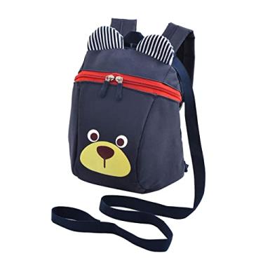 Imagem de harayaa Mochila Infantil com Alça Ajustável para Passeios Confortáveis e Divertidos - Bolsa Infantil com Cinta Regulável para Passeios Relaxantes e Animados, Azul escuro