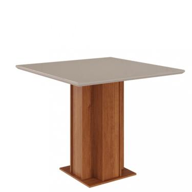 Imagem de Mesa de Jantar com Tampo MDF Vidro Sophia Cimol - Cinamomo/Off White